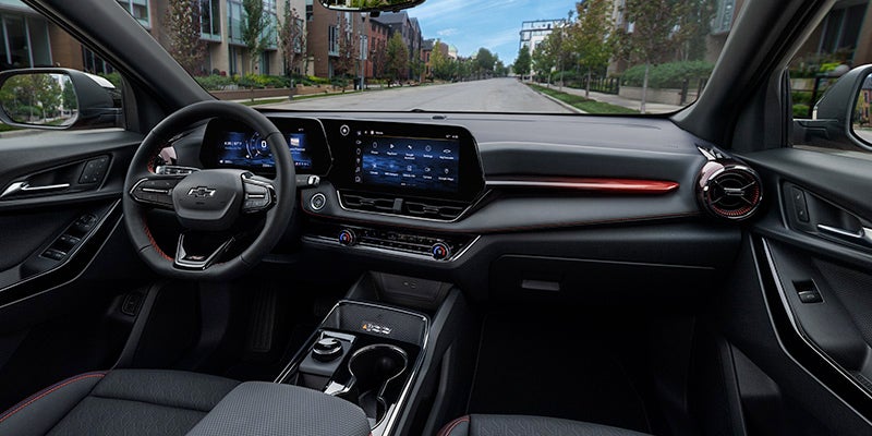 The cabin of a 2026 Chevrolet Equinox, featuring sleek design, comfortable seats, and advanced technology interface.